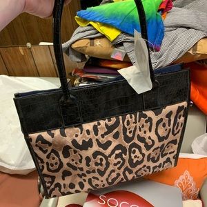Leopard/Black tote bag